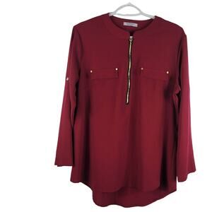 ANGVNS Women Chiffon Blouse V-Neck Women Dress Shirts Top L